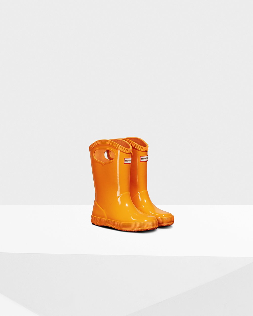 Hunter Niños Original First Classic Grab Handle Gloss - Botas de Lluvia Naranjas - 627-NPYGJH